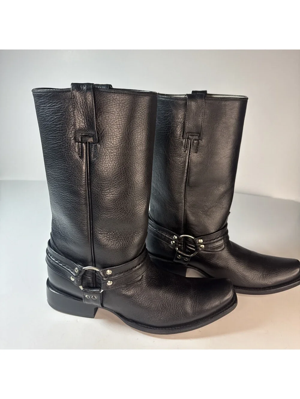 Pistolero Mens Boots 10.5 To 12 Handcrafted Leather Square Toe Harness READ